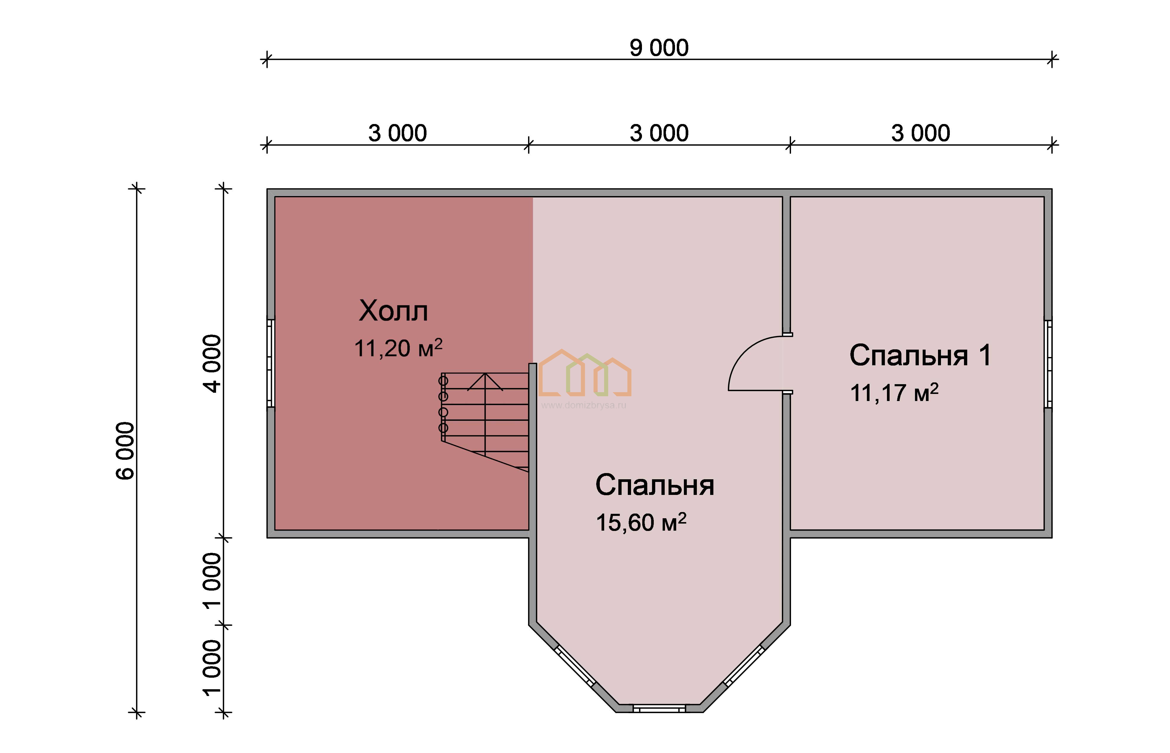 Каркасный дом 7х9 с мансардой - цена 1831000 руб под ключ в Новомичуринске.  Площадь: 97 м² с эркером